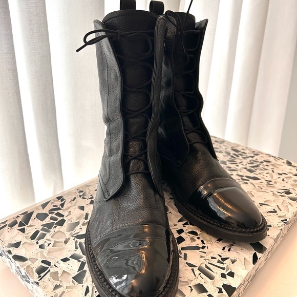 Black Lace Up Boots - Picture 3 of 9